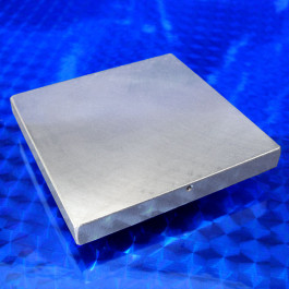Iso view picture of CP-2.0-2.0-AL-02 cold plate for mounting on top of TECs or Peltier coolers
