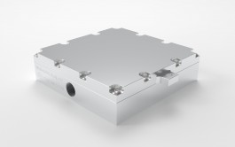 Iso view of CNC machined Aluminum liquid cold plate water block WBA-4.0-1.10-AL-CC for liquid cooling