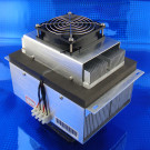 Iso view picture of ATA-080-24 thermoelectric enclosure cooler showing terminal block, heat sinks, and fans.  *0 watt unit shown.