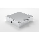 Iso view of CNC machined Aluminum liquid cold plate water block WBA-4.0-1.10-AL-CC for liquid cooling
