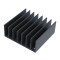 image of extruded aluminum heat sink HS-2.28-2.40-0.95 anodized black isometric view