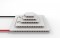 Close up side view image of 5 stage thermoelectric module 25415-5L30-65CQB with a 40x40mm bottom face and a 10x10mm top cold face and a delta T of 128C