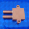 Top view of small mini micro liquid cold plate CNC machined from copper