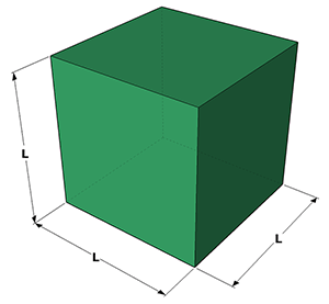 image of cube with known side length