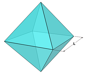 image of octahedron with known side length