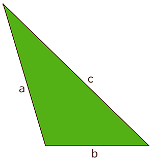 image of triangle where the length of all 3 sides is known