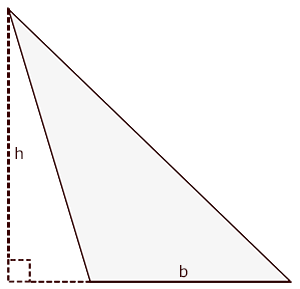 image of obtuse triangle with known base width and height